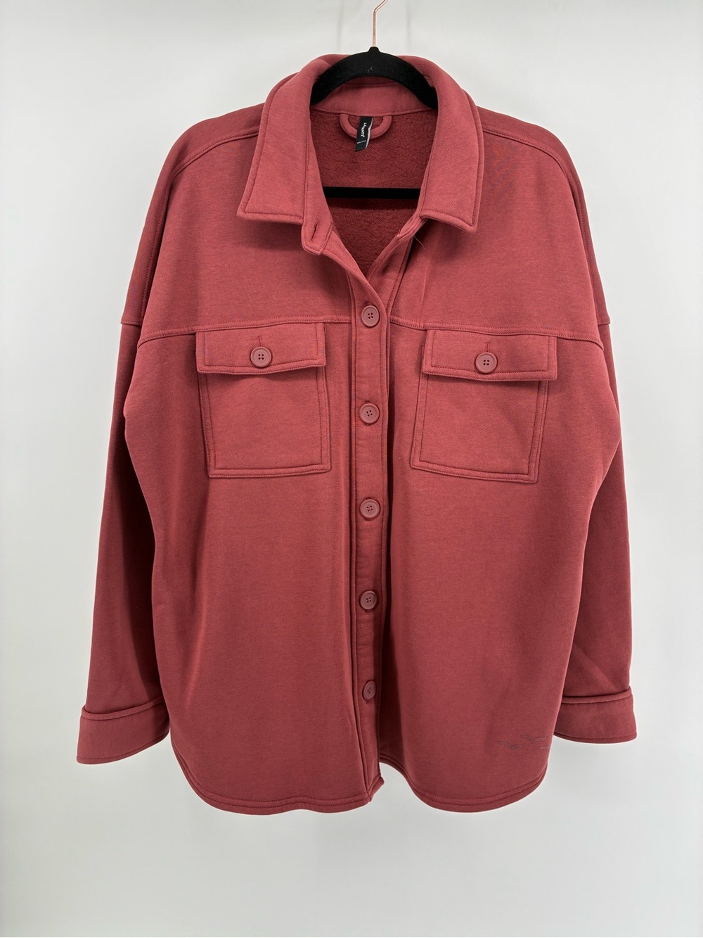 Women's Dusty Rose Button-Up Shacket Jacket